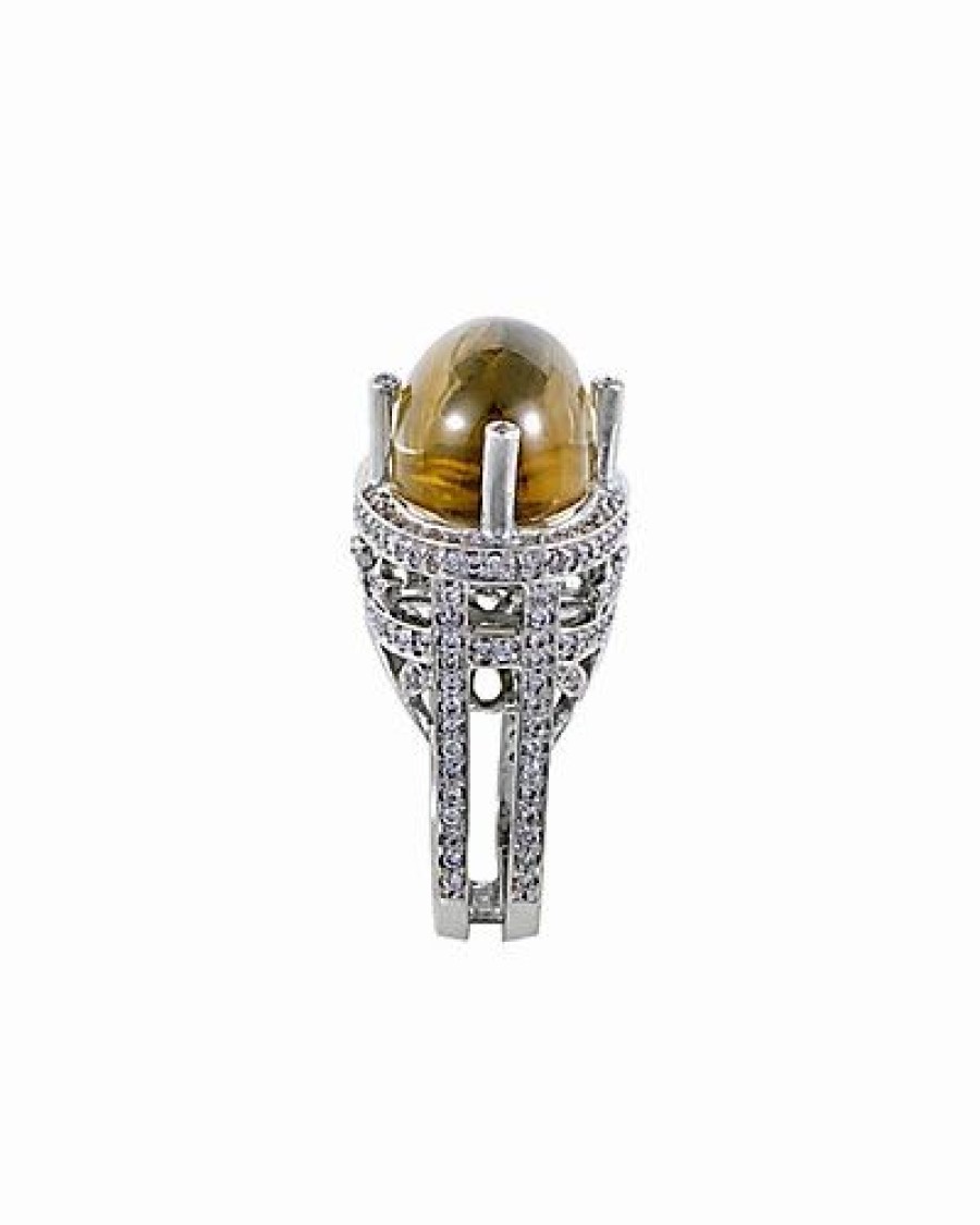 Rings * | Gemstones 18K 16.45 Ct. Tw. Diamond & Quartz Ring Women