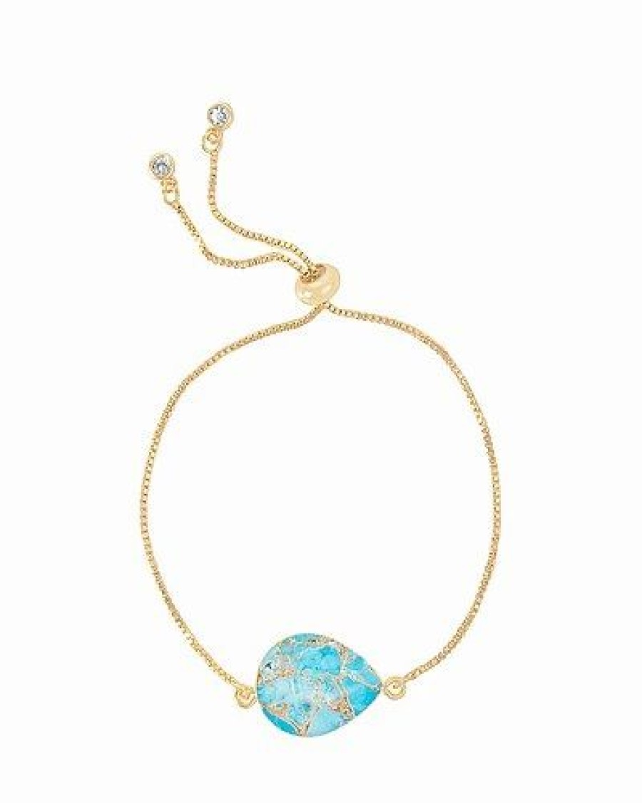 Bracelets * | Saachi 18K Plated Mojave Turquoise Bracelet Women