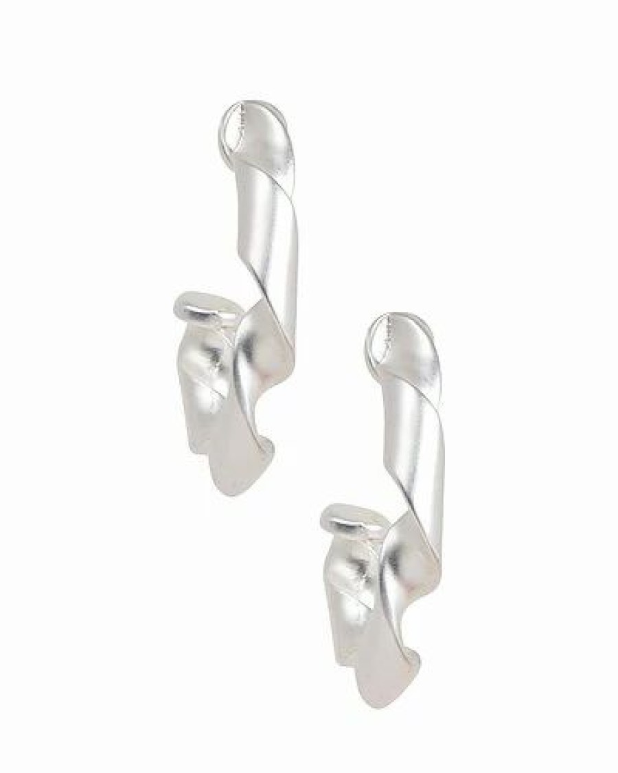 Earrings * | Saachi Silver Plated Wavy Hoops Women