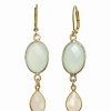 Earrings * | Rachel Reinhardt 14K Over Silver Chalcedony & Moonstone Earrings Women