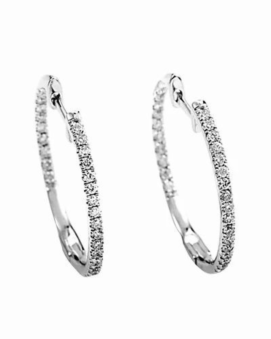 Earrings * | Diamond Select Cuts 14K .51 Ct. Tw. Diamond Hoops Women