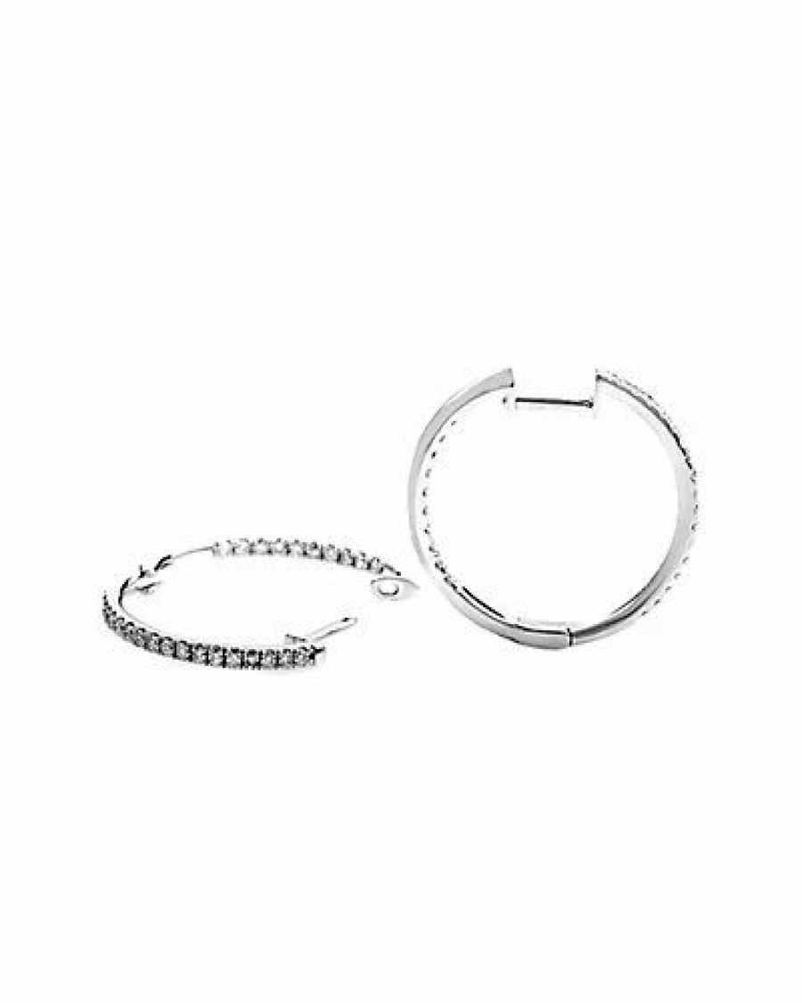 Earrings * | Diamond Select Cuts 14K .51 Ct. Tw. Diamond Hoops Women