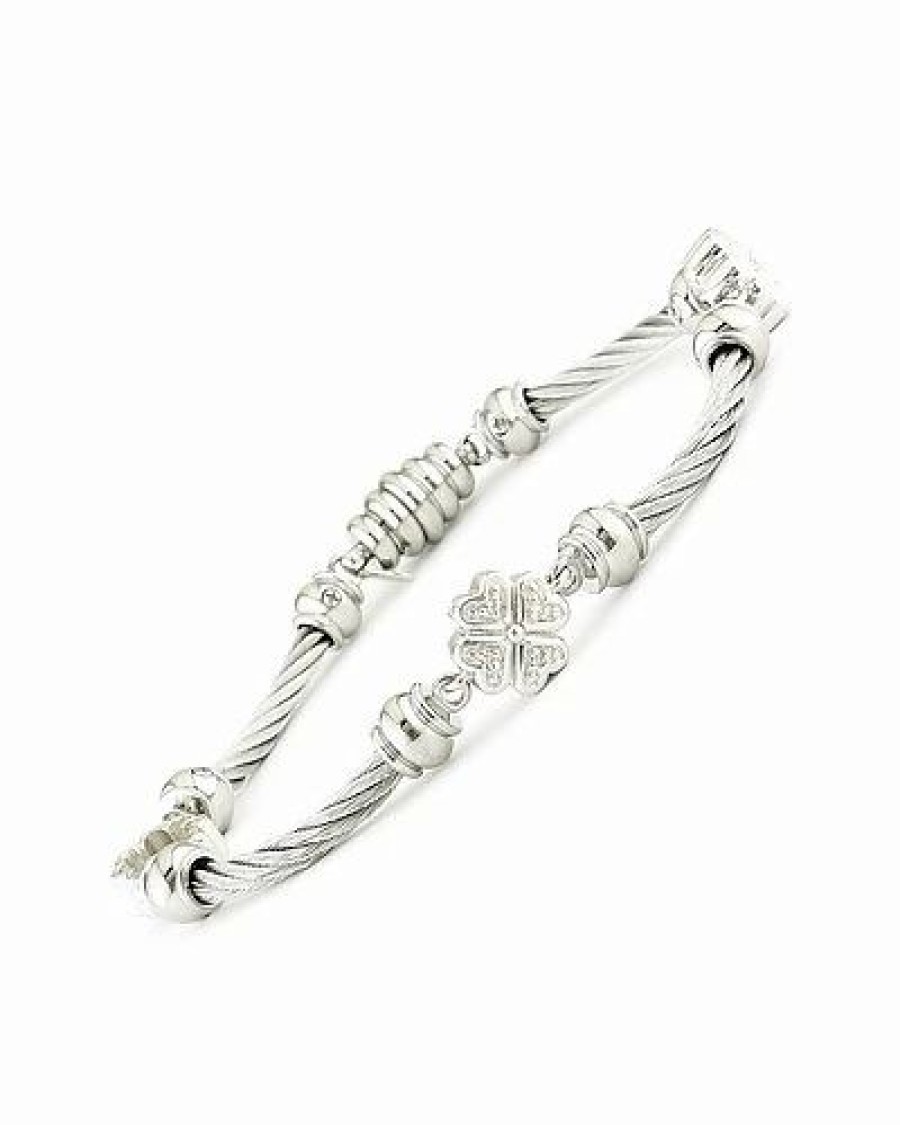 Bracelets * | Diamond Select Cuts Ver & Steel Diamond Clover Bracelet Women