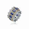 Rings * | Genevive Two-Tone Plated Cz Ring Women