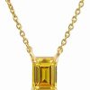 Necklaces * | Savvy Cie 18K Over Silver Citrine November Birthstone Necklace Women