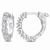 Earrings * | Diamond Select Cuts 14K 0.43 Ct. Tw. Diamond Clip-On Hoops Women