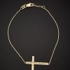 Bracelets * | 14K Italian Gold Cross Bracelet Women