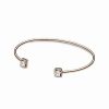 Bracelets * | Pandora 14K Rose Gold Plated Cz Square Bangle Bracelet Women