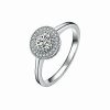 Rings * | Genevive Silver Cz Halo Ring Women