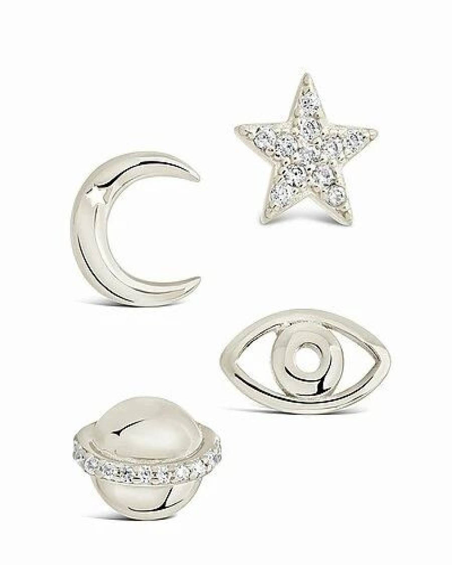 Earrings * | Sterling Forever Cz Celestial Mixed Studs Women