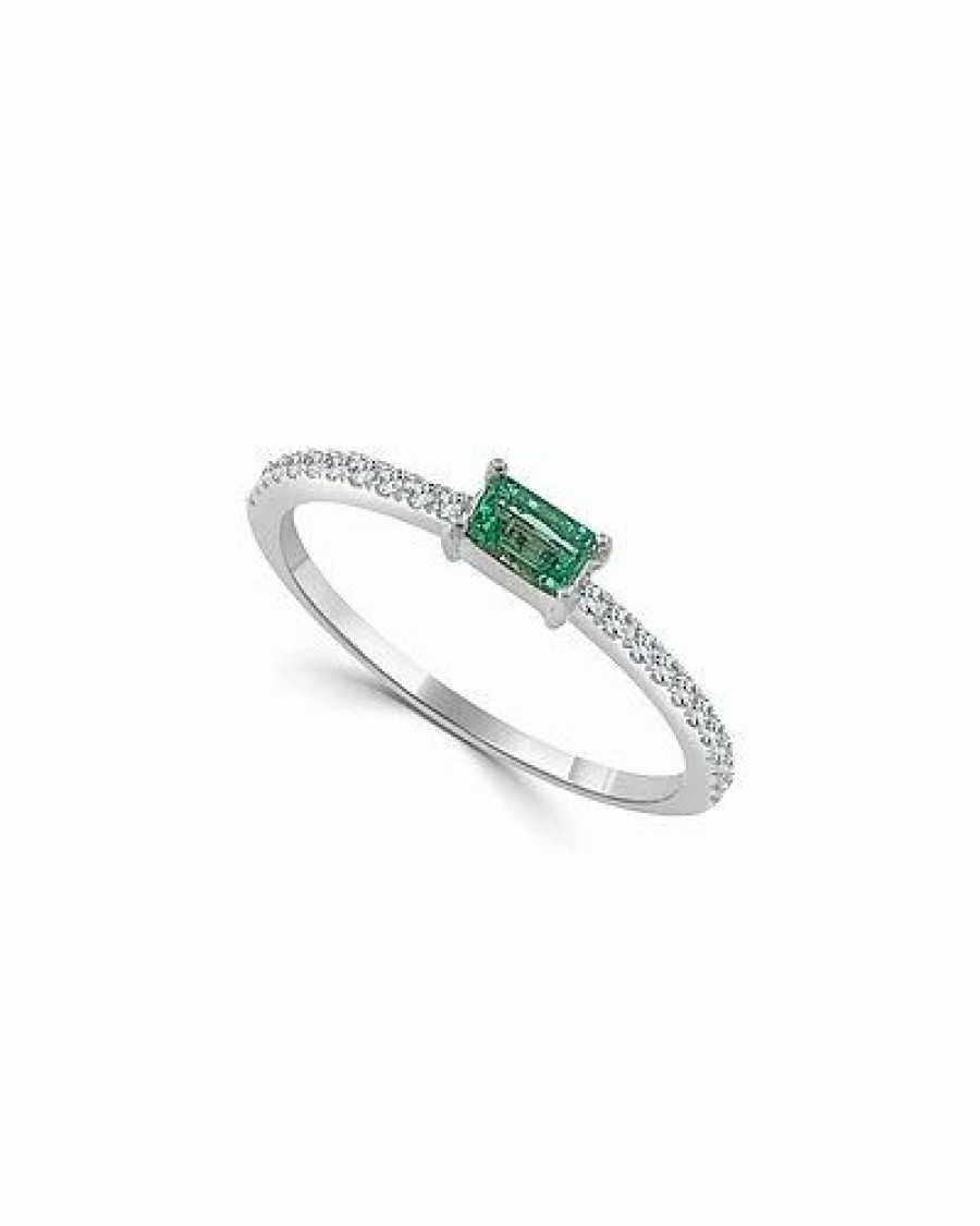 Rings * | Sabrina Designs 14K 0.20 Ct. Tw. Diamond & Emerald Ring Women