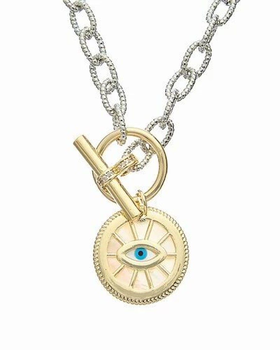 Necklaces * | Juvell 18K Plated Pearl Cz Evil Eye Necklace Women