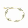 Bracelets * | Sterling Forever 14K Plated Cz Evil Eye Bracelet Women