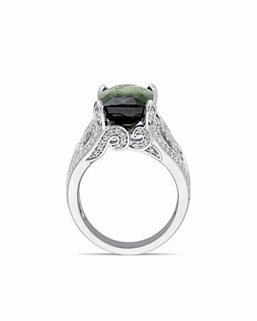 Rings * | Diamond Select Cuts 14K 4.98 Ct. Tw. Diamond & Green Tourmaline Ring Women