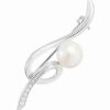 Pins * | Splendid Pearls Rhodium Over Silver 8.5-9Mm Pearl Brooch Women