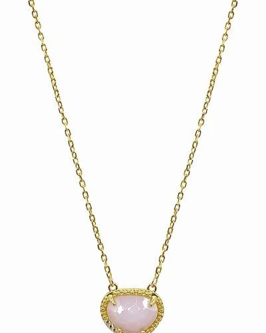 Necklaces * | Adornia Fine Jewelry 14K Over Silver 2.00 Ct. Tw. Opal October Birthstone Necklace Women