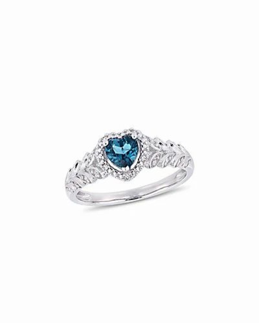 Rings * | Rina Limor 10K 0.54 Ct. Tw. Diamond & London Blue Topaz Ring Women