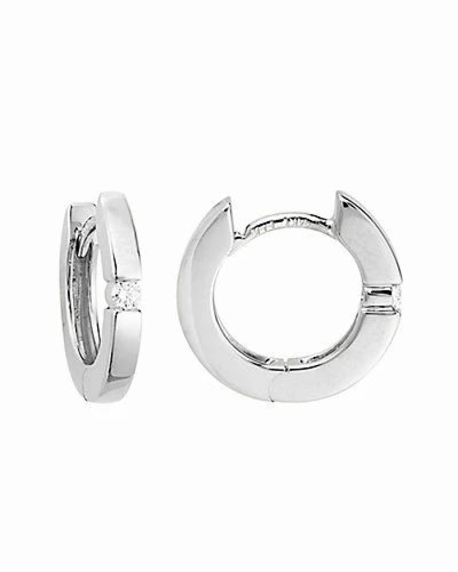 Earrings * | Diamond Select Cuts 14K Diamond Hoops Women