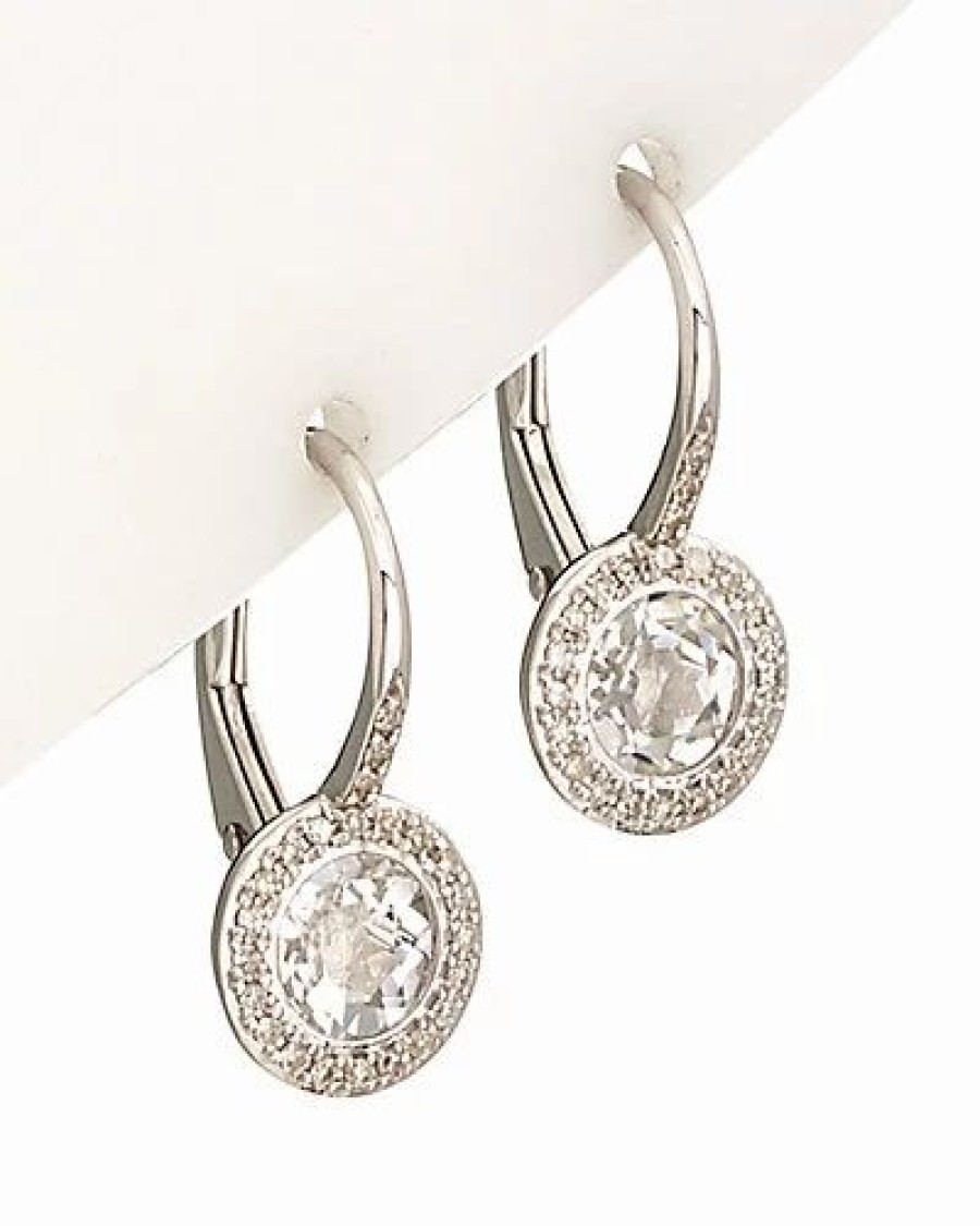 Earrings * | Diana M. 14K 1.53 Ct. Tw. Diamond & Topaz Earrings Women