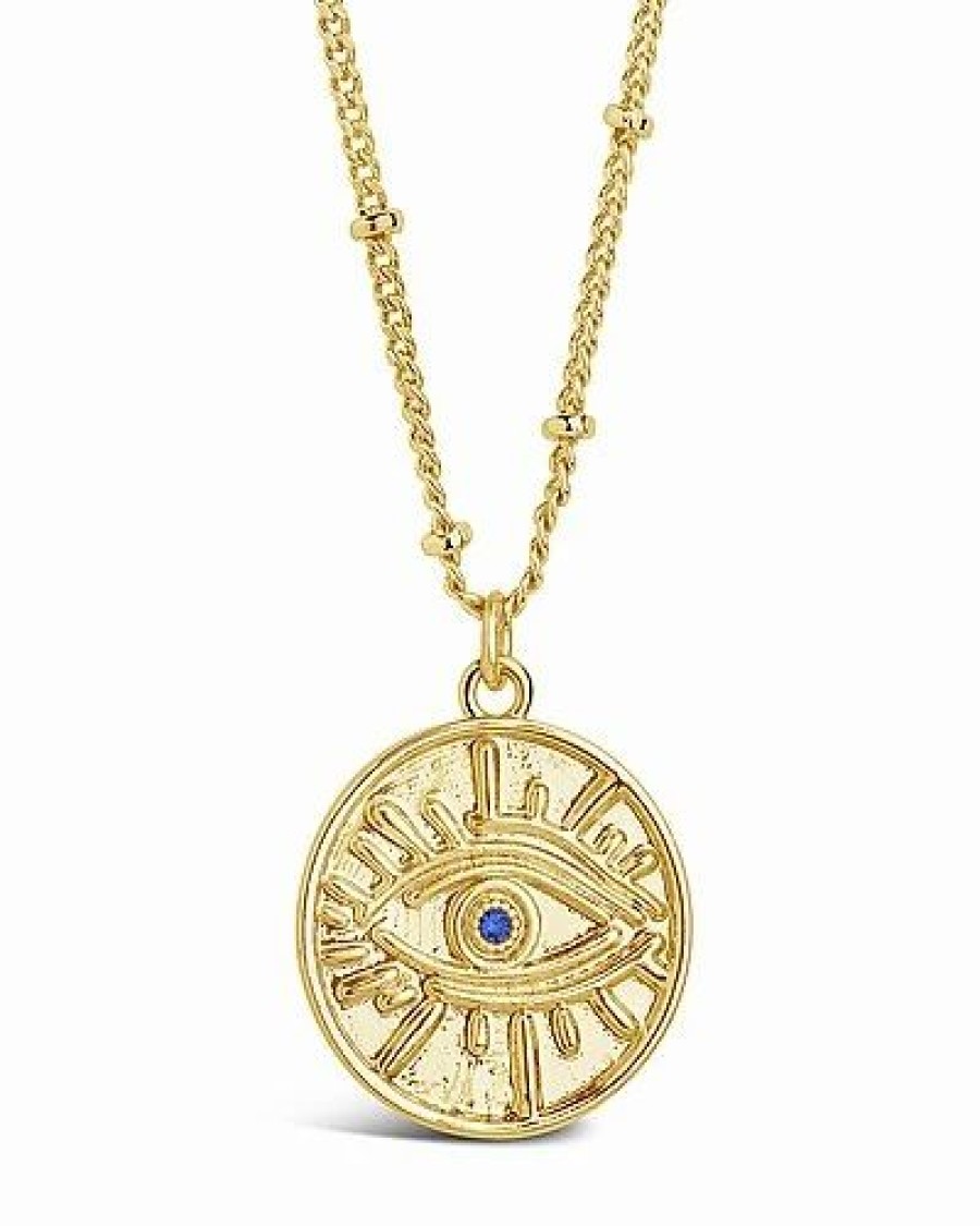 Necklaces * | Sterling Forever 14K Plated Cz Evil Eye Amulet Pendant Necklace Women