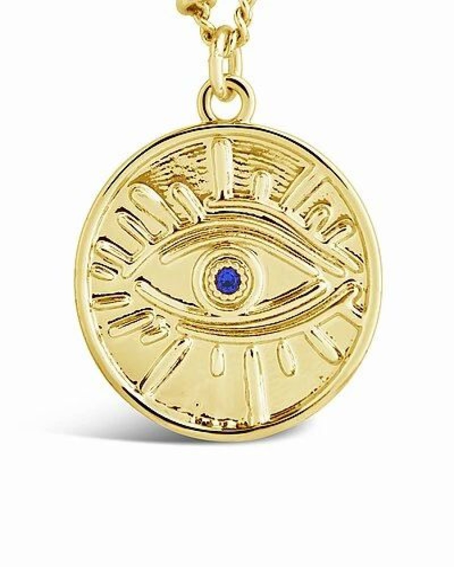 Necklaces * | Sterling Forever 14K Plated Cz Evil Eye Amulet Pendant Necklace Women