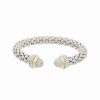 Bracelets * | Juvell 18K Plated Cz Popcorn Mesh Cuff Women