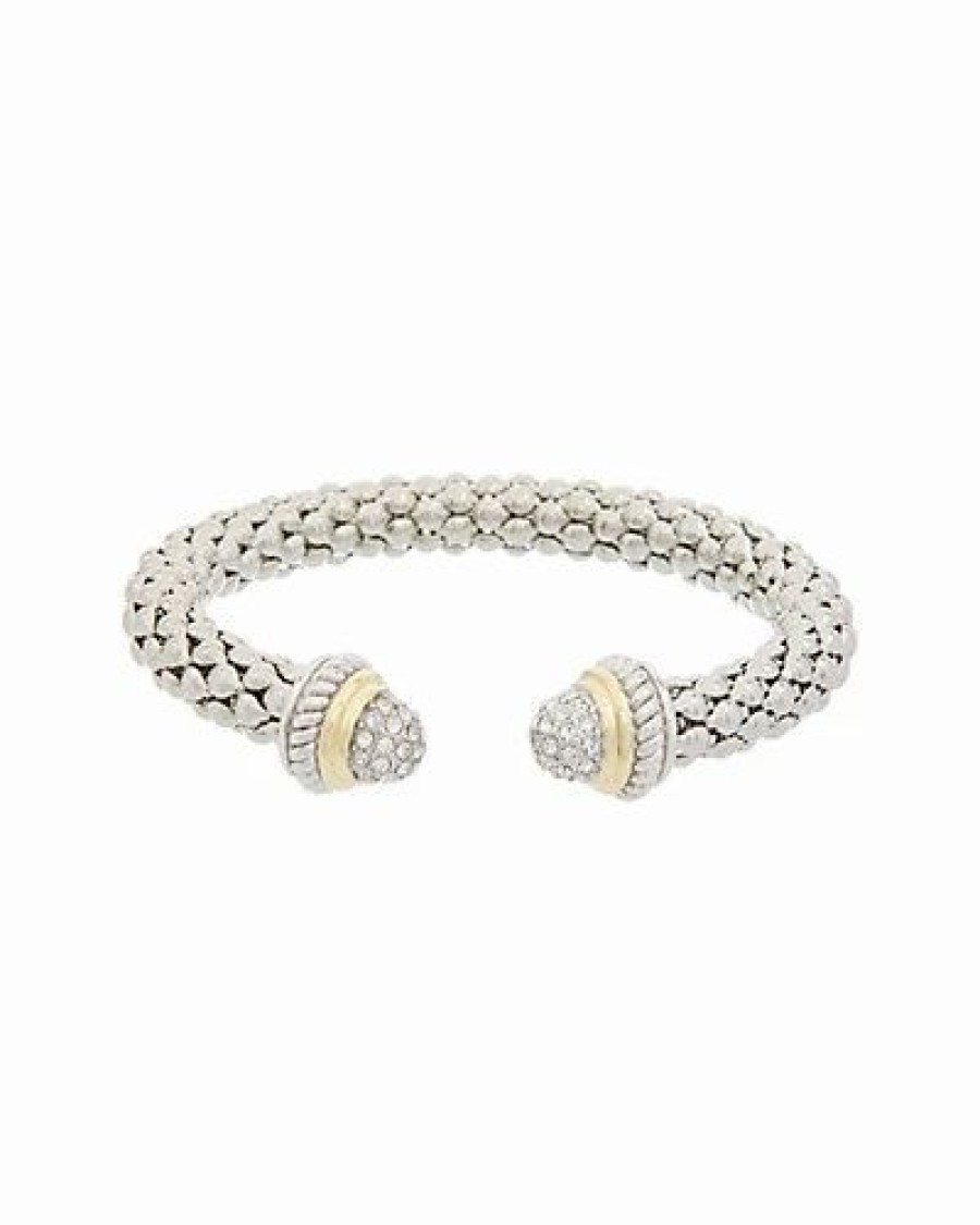 Bracelets * | Juvell 18K Plated Cz Popcorn Mesh Cuff Women