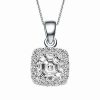 Necklaces * | Genevive Silver Cz Necklace Women