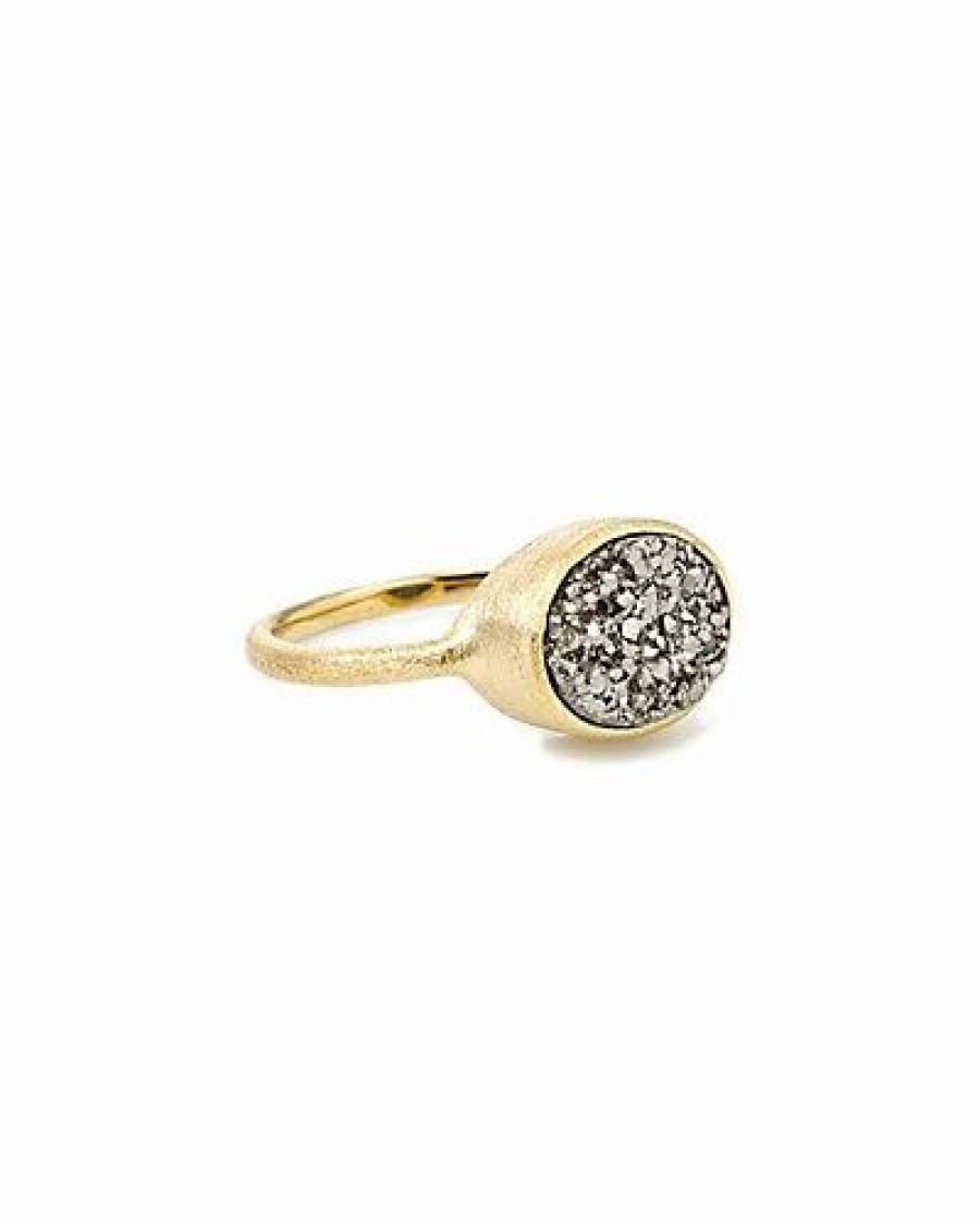 Rings * | Rivka Friedman 18K Gold Clad Platinum Druzy Ring Women