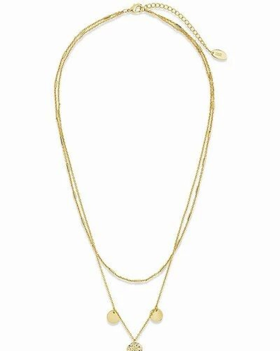 Necklaces * | Sterling Forever 14K Plated Cz Charm Necklace Women