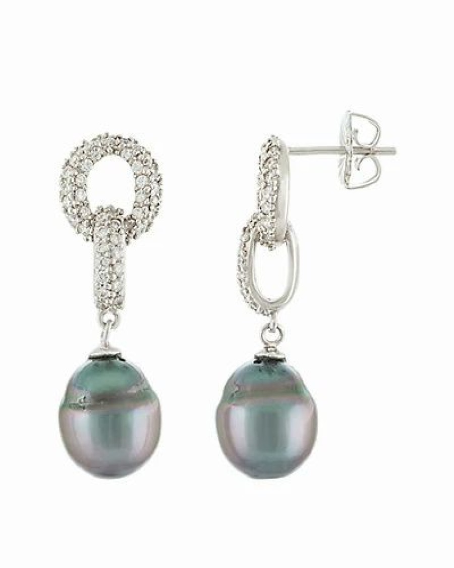 Pins * | Splendid Pearls Ver 9-10Mm Tahitian Pearl Earrings & Necklace Set Women