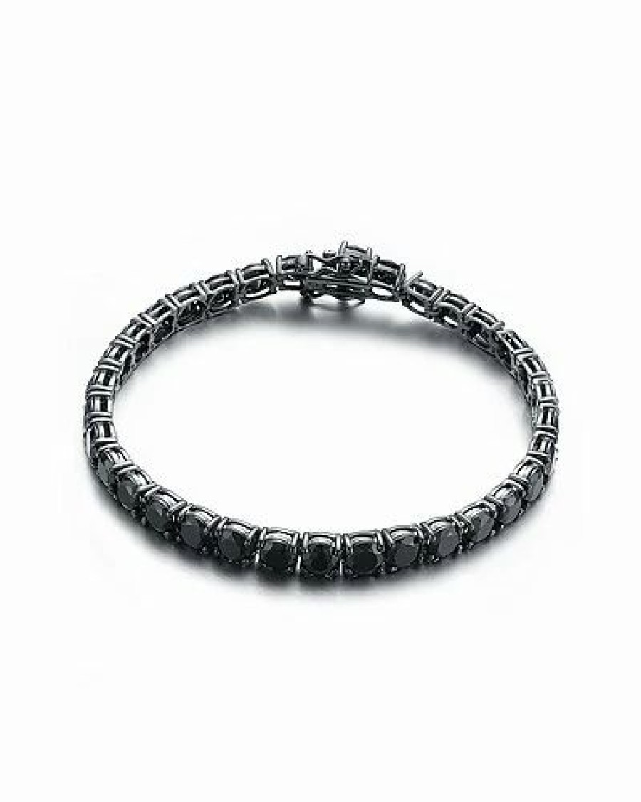 Bracelets * | Genevive Gold Over Silver Cz Tennis Bracelet Women