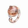 Rings * | Genevive Rose Gold Vermeil Cz Ring Women