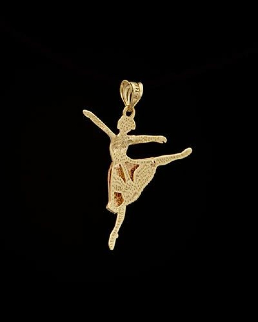 Necklaces * | 14K Italian Gold Tri-Tone Ballerina Pendant Women