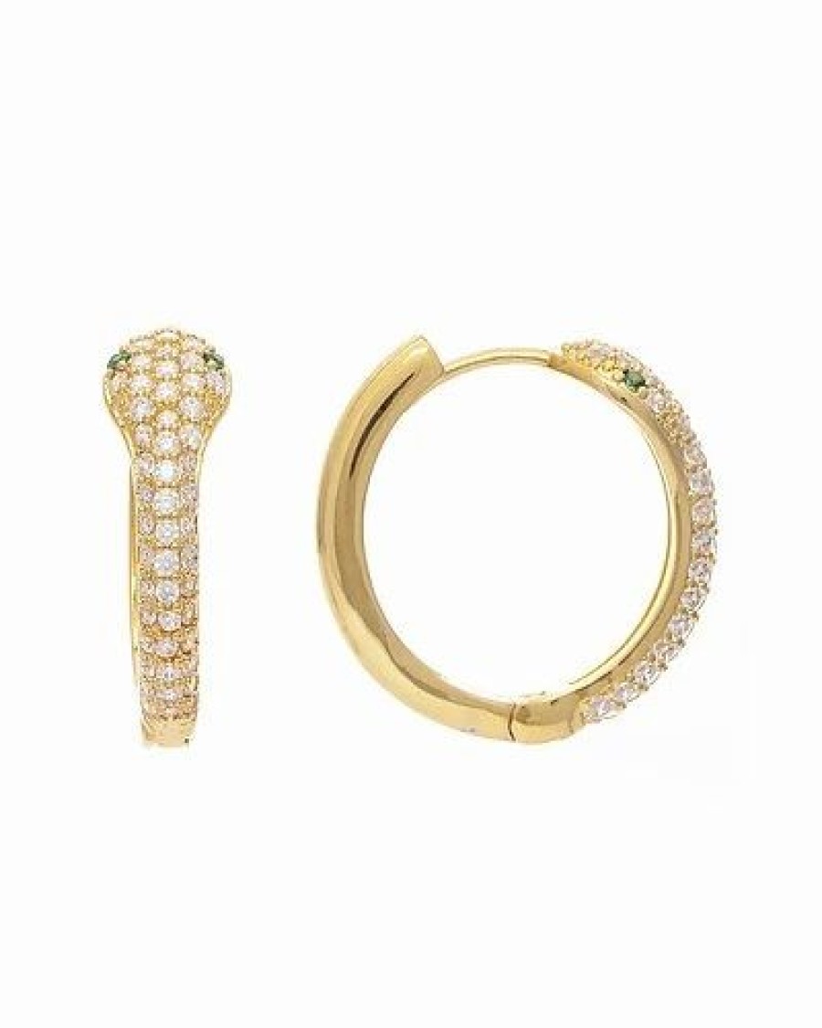 Earrings * | Rivka Friedman 18K Plated Cz & Crystal Snake Earrings Women