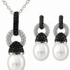 Pins * | Splendid Pearls Vermeil 9-9.5Mm Pearl Earrings & Necklace Set Women