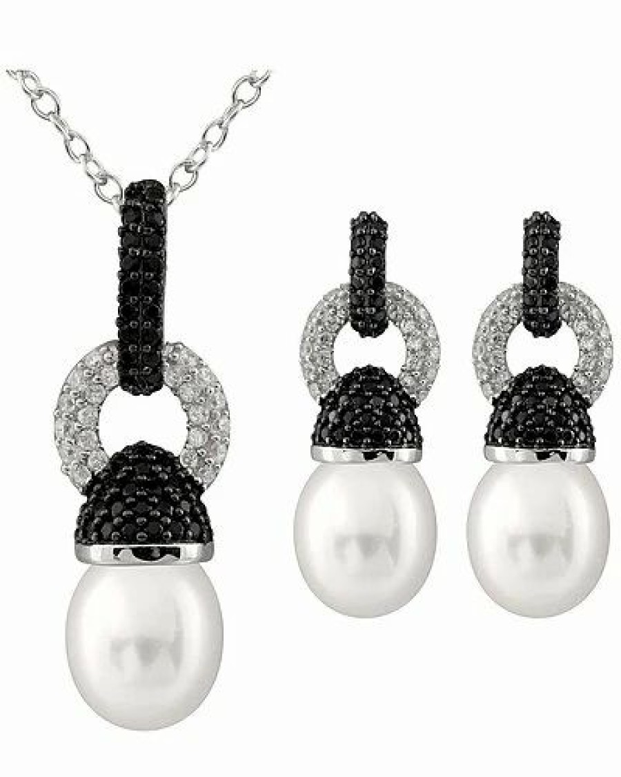 Pins * | Splendid Pearls Vermeil 9-9.5Mm Pearl Earrings & Necklace Set Women