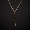 Necklaces * | 14K Italian Gold Bar Lariat Necklace Women