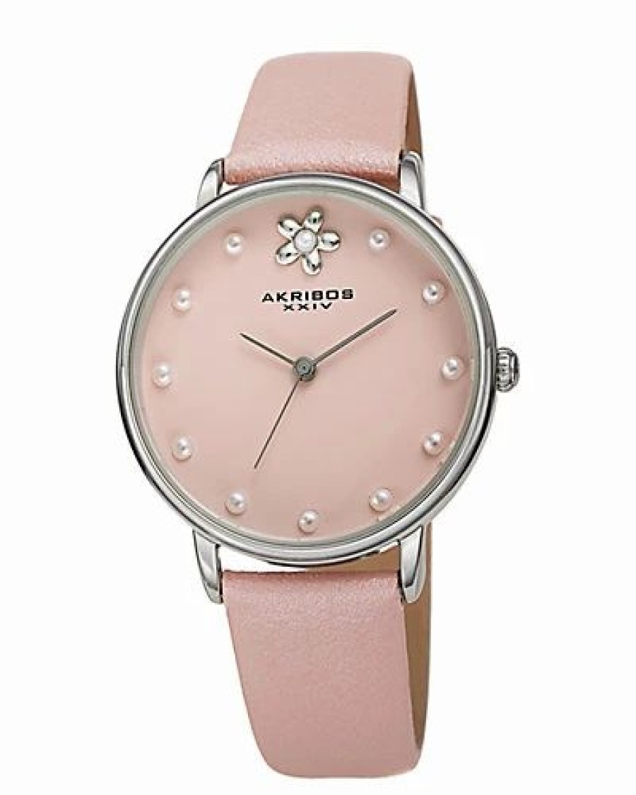 Watches * | Akribos Xxiv Women'S Genuine Leather Watch