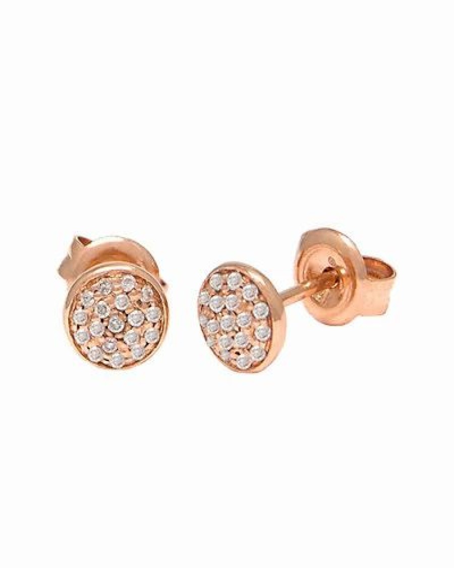 Earrings * | Diamond Select Cuts 14K Rose Gold 0.11 Ct. Tw. Diamond Earrings Women