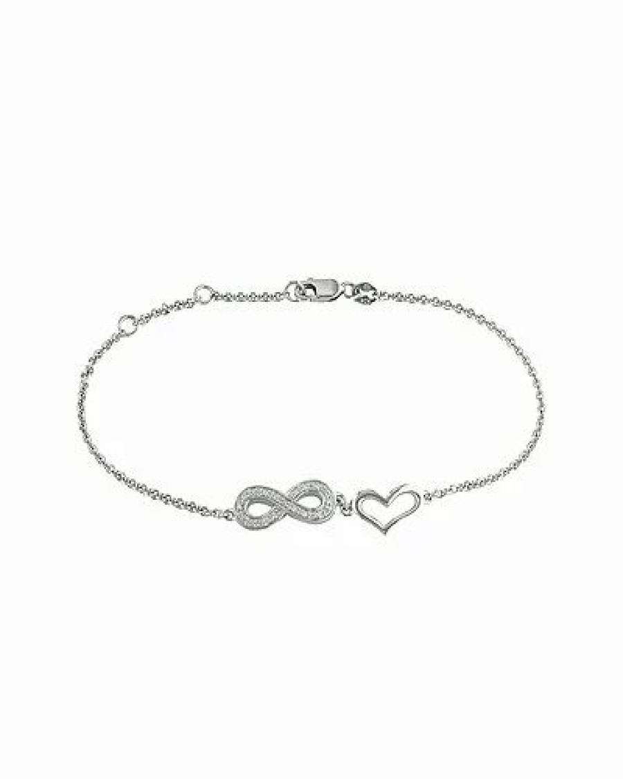 Bracelets * | Diamond Select Cuts Ver Diamond Heart & Infinity Bracelet Women