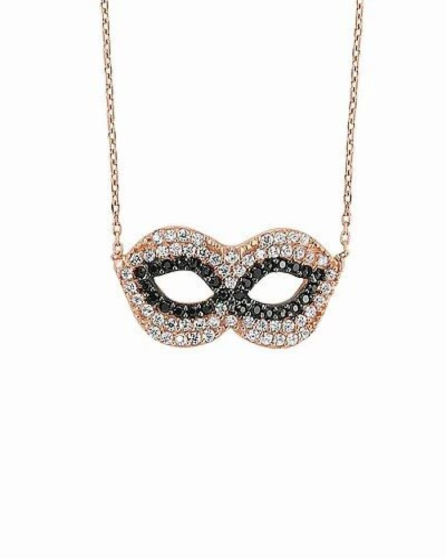 Necklaces * | Amorium 18K Rose Gold Vermeil Cz Mask Necklace Women