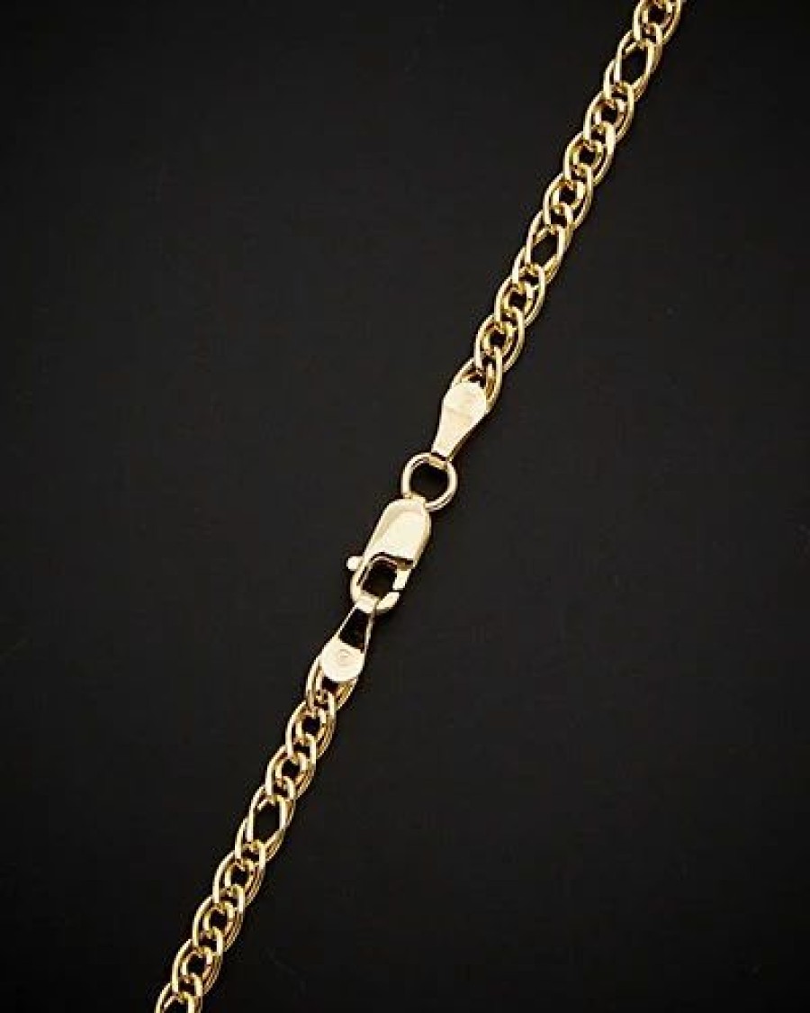 Necklaces * | 14K Italian Gold Double Open Curb Link Necklace Women