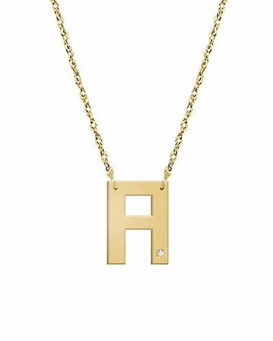 Necklaces * | Jane Basch 14K Diamond Initial Necklace (A-Z) Women