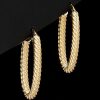 Earrings * | 14K Italian Gold Twisted Oval Hoops Women