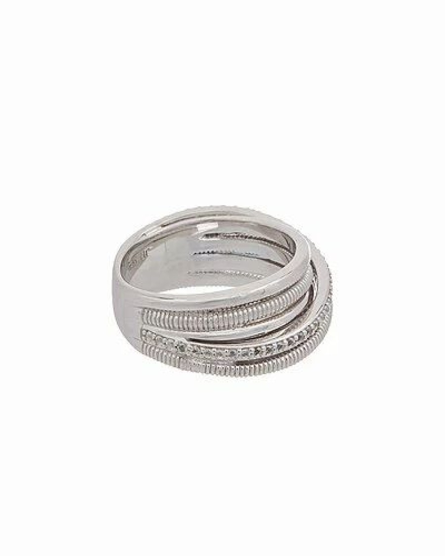 Rings * | Judith Ripka Eternity Silver 0.18 Ct. Tw. White Topaz Ring Women