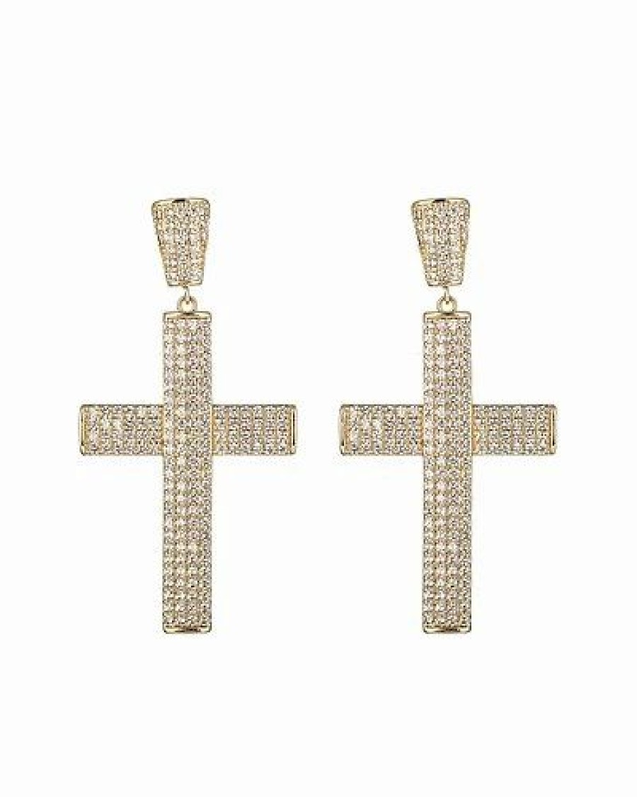 Earrings * | Eye Candy La Z Double Cross Drop Earrings Women