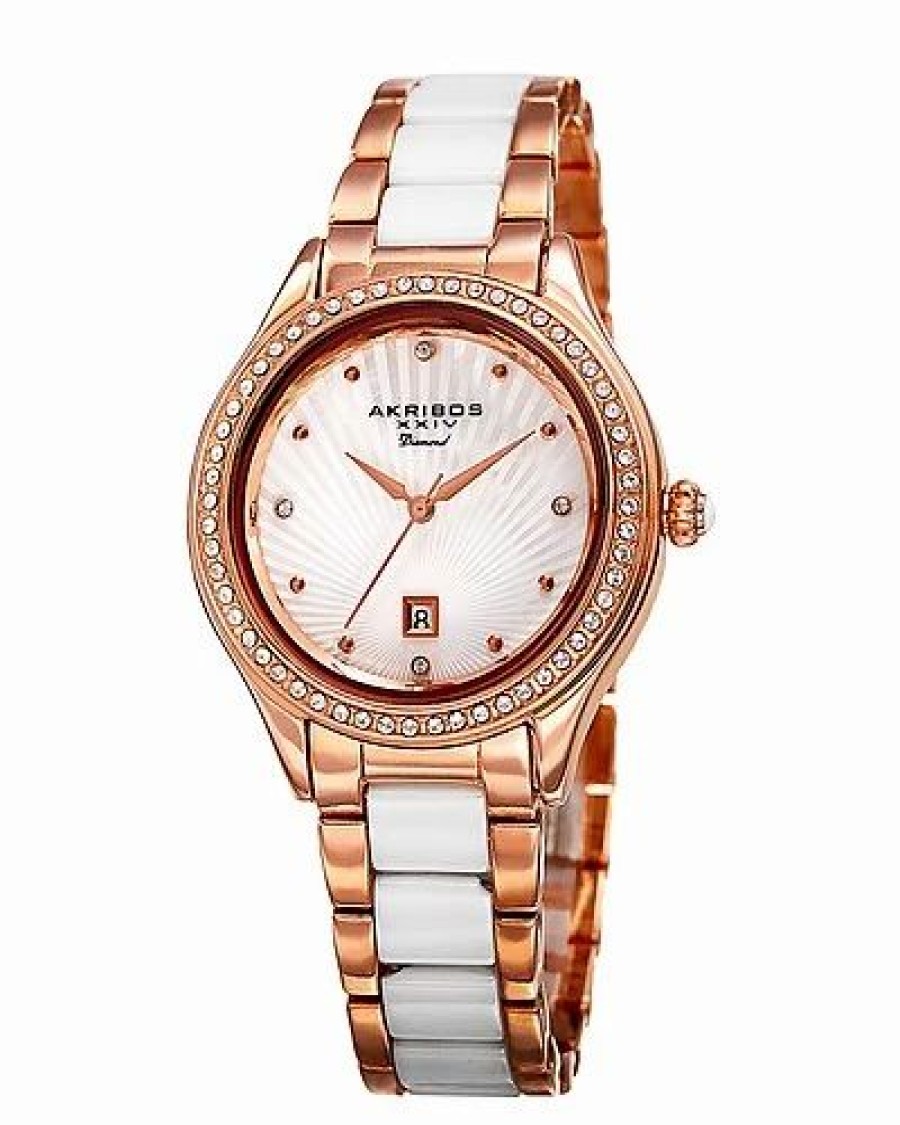 Watches * | Akribos Xxiv Women'S Dress Diamond Watch, Circa 2000S