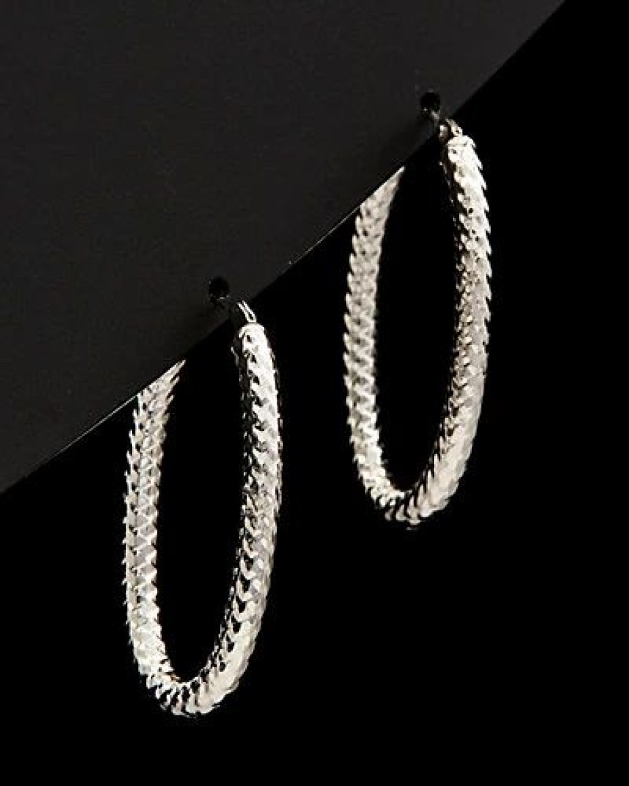 Earrings * | 14K Italian Gold Oval Hoops Women