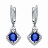 Earrings * | Genevive Silver Cz Drop Earrings Women